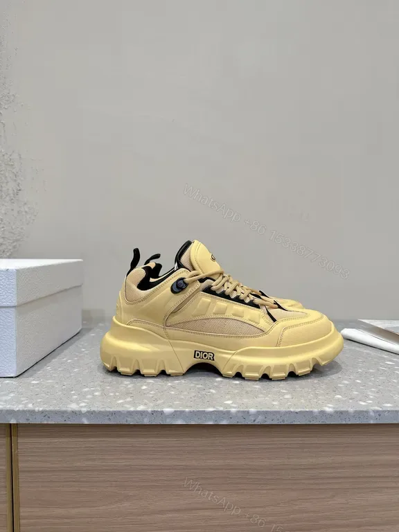 View 1 of Beige Leather-Mesh Chunky-Sole Sneakers: Luxe, All-Day Comfort
