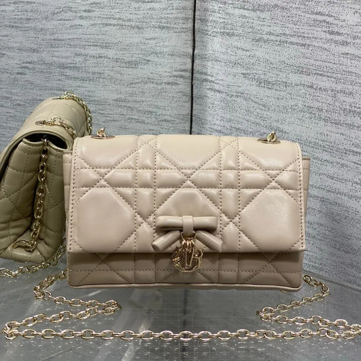 View 1 of Dior My Dior Mini Bag in Beige Cannage Lambskin