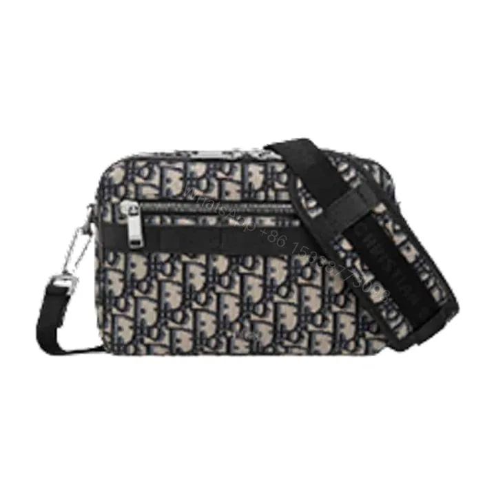 View 1 of SAFARI MESSENGER BAG BEIGE AND BLACK DIOR OBLIQUE JACQUARD – DR012