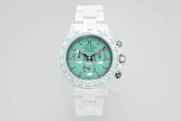 View 1 of Brilliant tiffany ceramic daytona replica 40MM White Ceramic Edition RG-ZF-DAYTONA-TIFFANY-CERAMIC