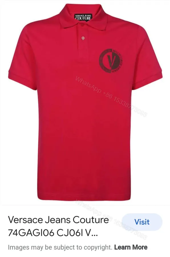 View 1 of FIRST COPY VERSACE EXCLUSIVE COTTON LYCRA COLLAR T-SHIRT