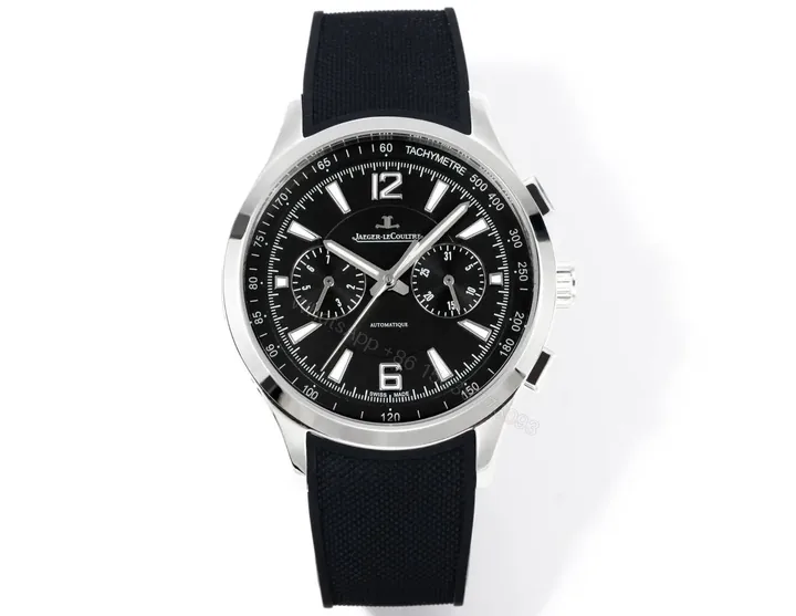 View 1 of Jaeger LeCoultre Black Chronograph Watch Rubber Strap Ultimate 42MM JLC-POL-CHRONO-BLK-RUB-42
