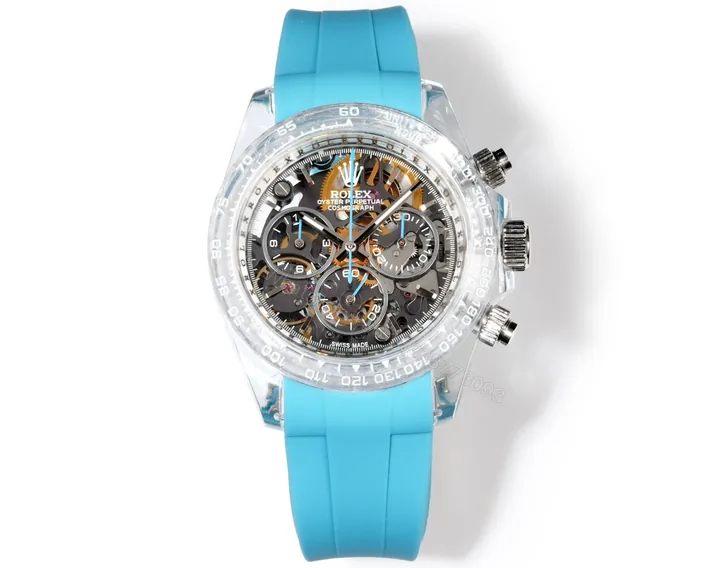 View 1 of Rolex Daytona Sapphire Argentina Edition replica 40MM Blue Rubber Strap Edition RG-DAYTONA-SAPPHIRE-ARGENTINA-BLUE-RUBBER-40