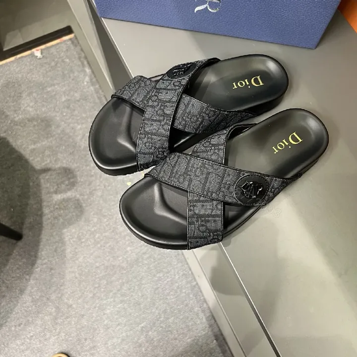 View 1 of Structured Comfort Sandals: Luxe Jacquard Crossover Slides