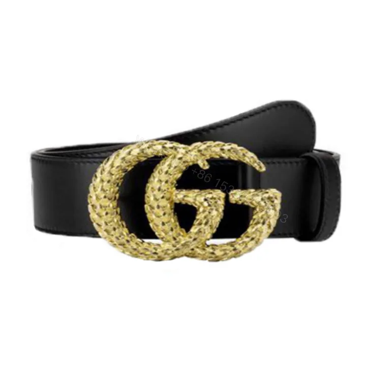 View 1 of GUCCI LEATHER BELT W/ TEXTURED DOUBLE G BUCKLE – B10