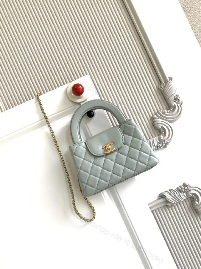View 1 of Quilted Mini Crossbody Bag - Gold Hardware Luxury Style
