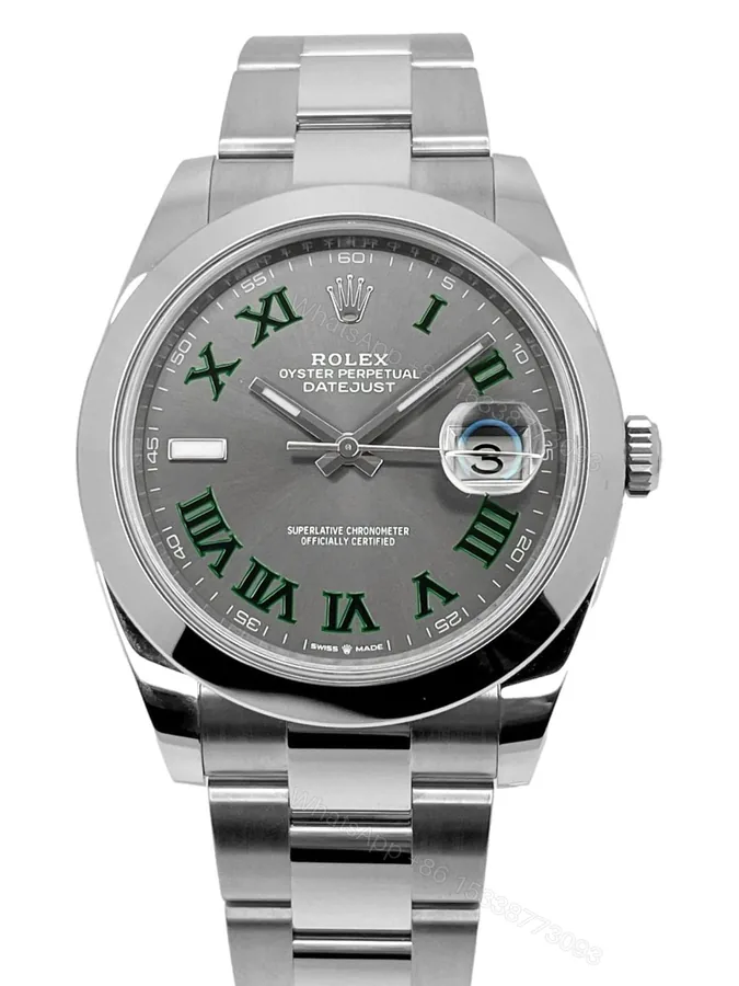 View 1 of Rolex Datejust Rhodium Dial 126300 “Wimbledon” Oyster 41 mm