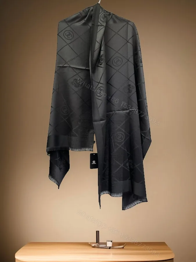View 1 of First Copy Chanel “CC” Initial Semi-Woollen Stole for Women