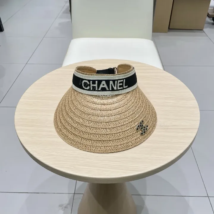 View 1 of Straw Visor + Straw Crown + Resort-Chic + Designer Band + Visor