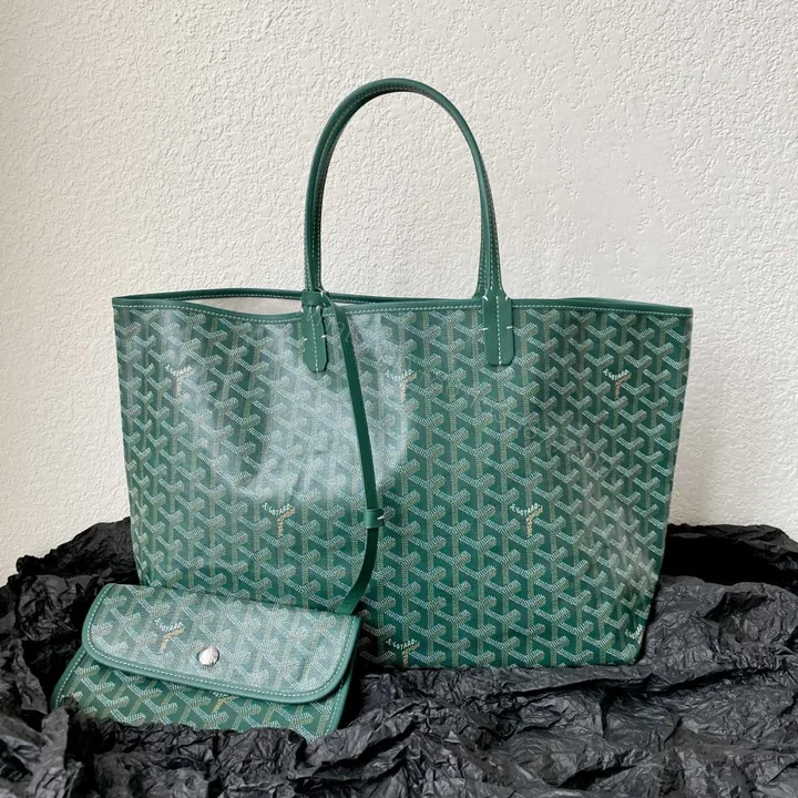 View 1 of 高仿Goyard*STLOUIA滿印Tote購物袋綠色中號免檢版