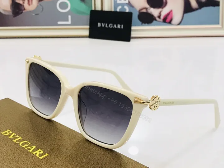 View 1 of Cream Ivory Acetate Sunglasses with BVLGARI Hardware - Luxe Pair