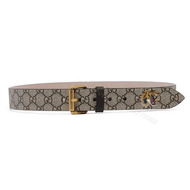 View 1 of GUCCI TIGER PRINT GG SUPREME BELT – B40