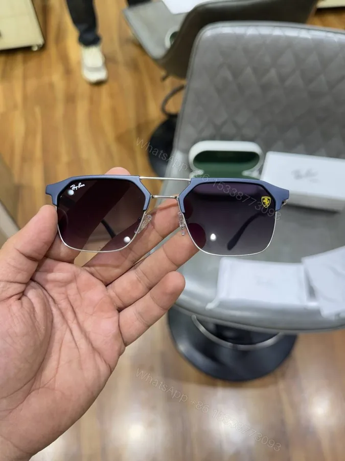 View 1 of First Copy Rayban 04 Ferrari Silver Blue Stylish UV Protected Sunglasses