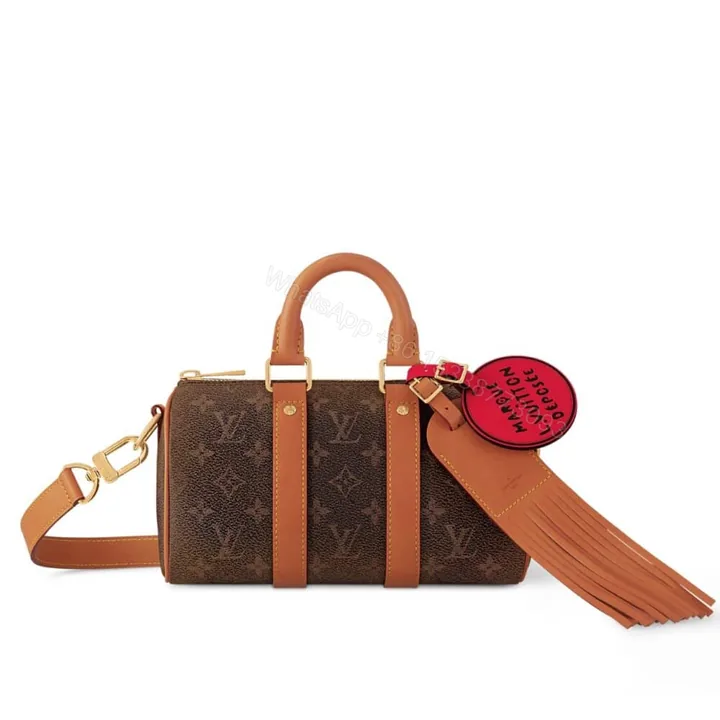 View 1 of Louis Vuitton Keepall Bandoulière 25 Monogram Dust Coated Canvas Brown 25Cm M11542