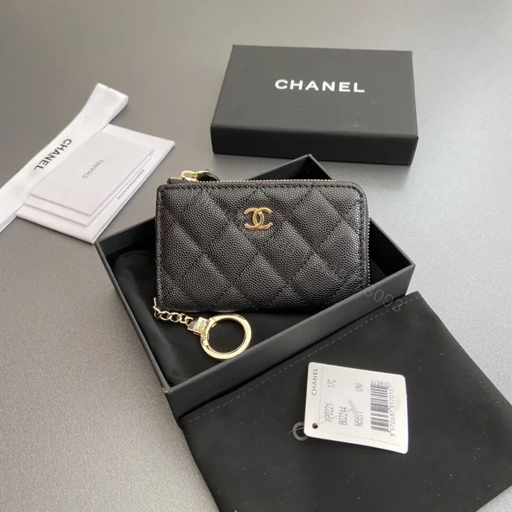View 1 of 高仿Chanel*AP0223零錢包黑色魚子醬金扣免檢版