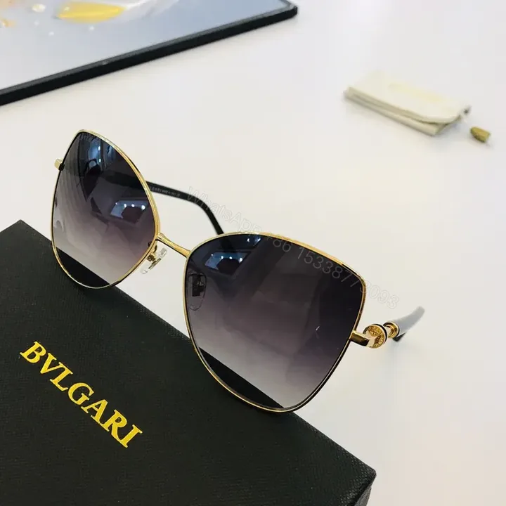 View 1 of BVLGARI Gold-Tone Aviators with Gradient Lenses - Luxury Sunglasses