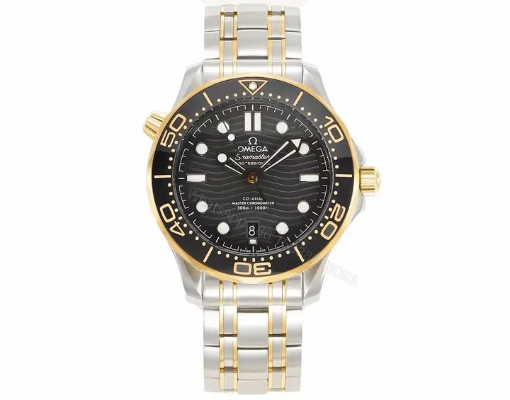 View 1 of Omega Seamaster Planet Ocean 600m Co-Axial Master Chronometer 42mm Diver’s Watch Black Dial Two-Tone Stainless Steel and Gold Bracelet Ceramic Bezel with White Enamel Markers
