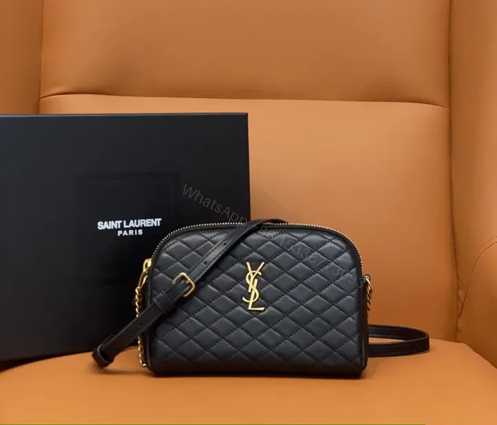 View 1 of Black Quilted Leather Crossbody - YSL, Compact Luxury Bag