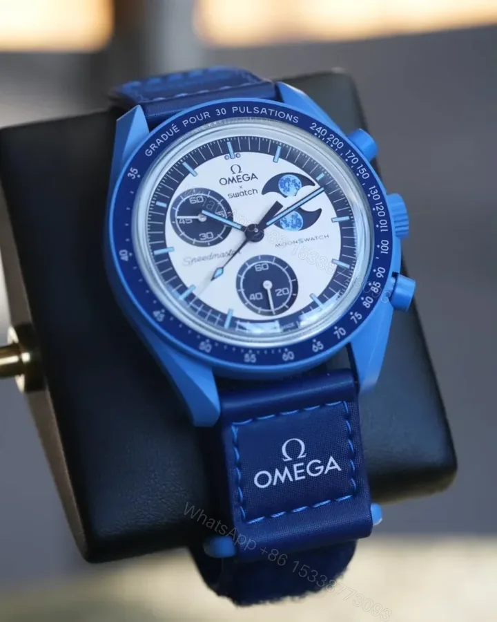 View 1 of Omega X Swatch MoonSwatch Blue 42mm Quartz Chronograph