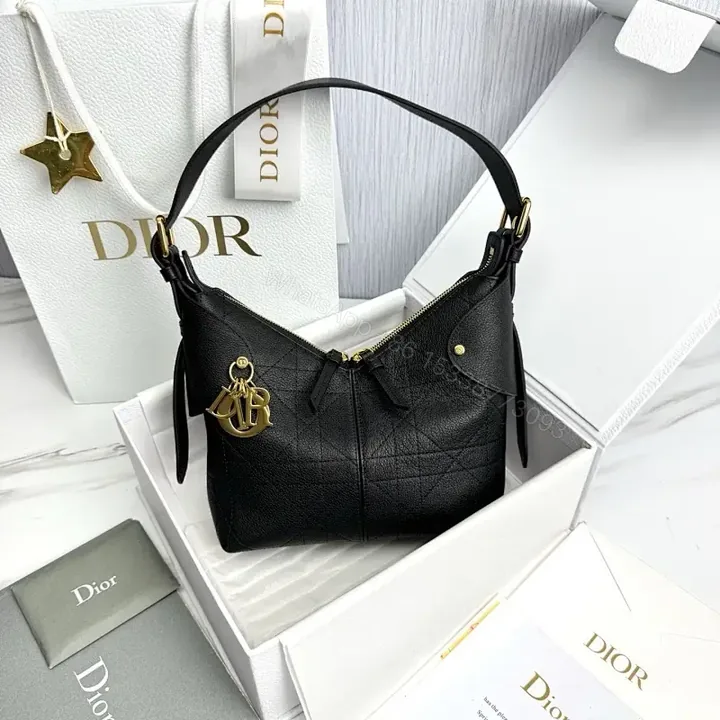View 1 of Chic Structured Mini Bag Black Quilted Leather Gold Hardware