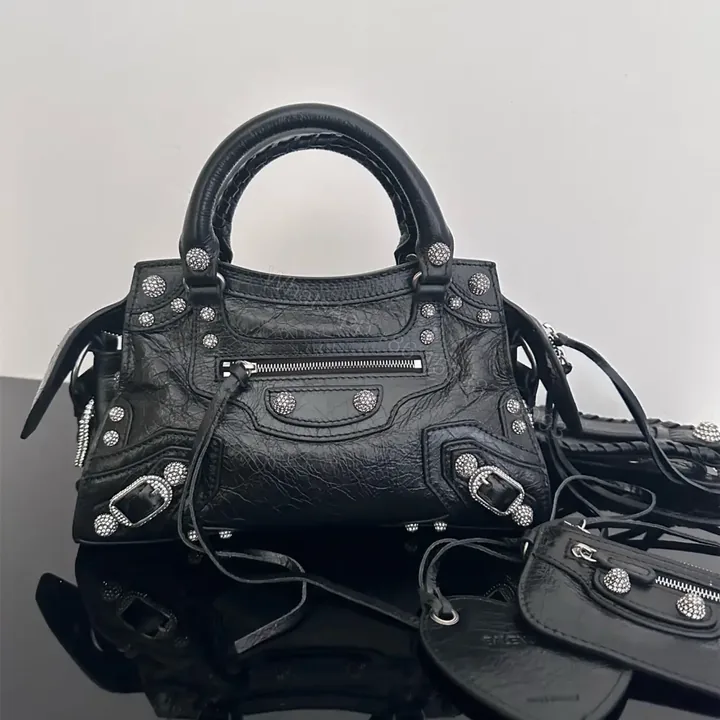 View 1 of 高仿Balenciaga*NeoCagole系列機車包黑色