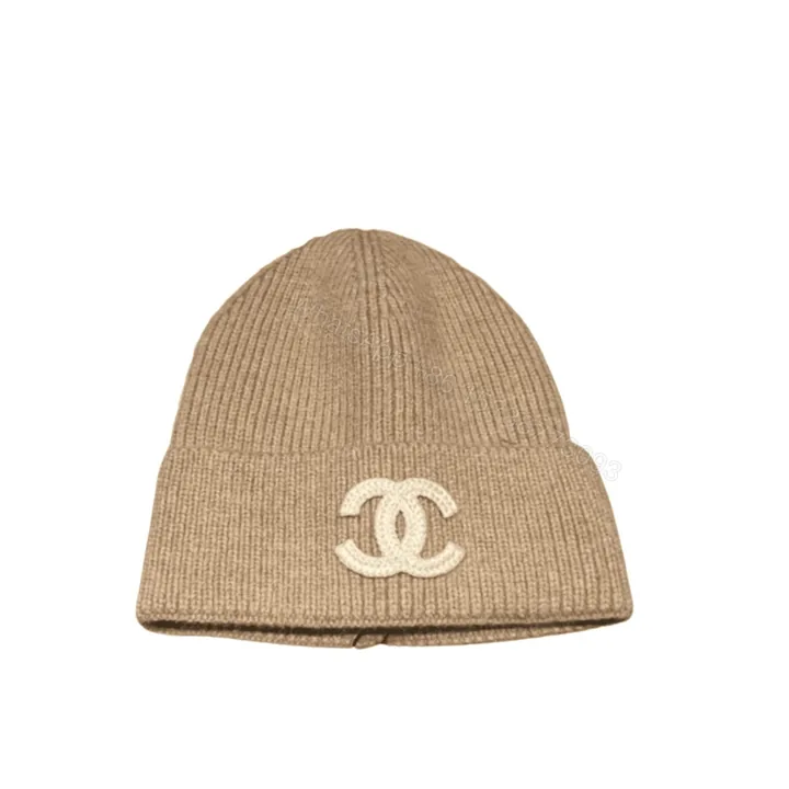 View 1 of Chanel White CC Wool Beanie Beige