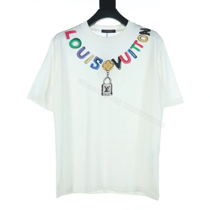 View 1 of 高仿LV*1AFR0025彩色項鏈LOGOT恤白色