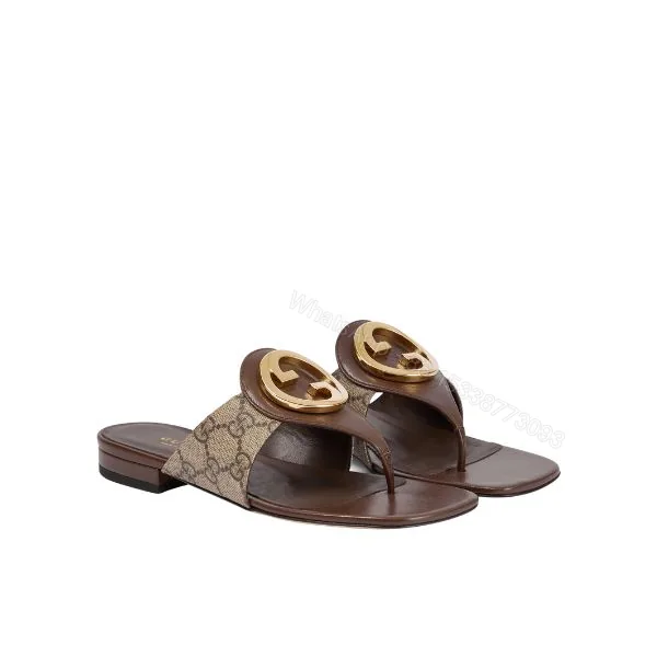 View 1 of GUCCI BLONDIE THONG SANDALS BROWN P00810550