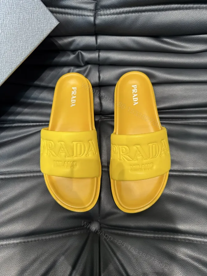 View 1 of Vivid Yellow Slide Sandals – Minimalist Luxury Comfort