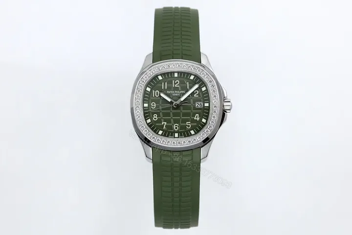 View 1 of Patek Philippe Aquanaut Green Diamond Watch Rubber Strap Ultimate 38MM PP-AQUANAUT-38-GRN-DIA-RUB