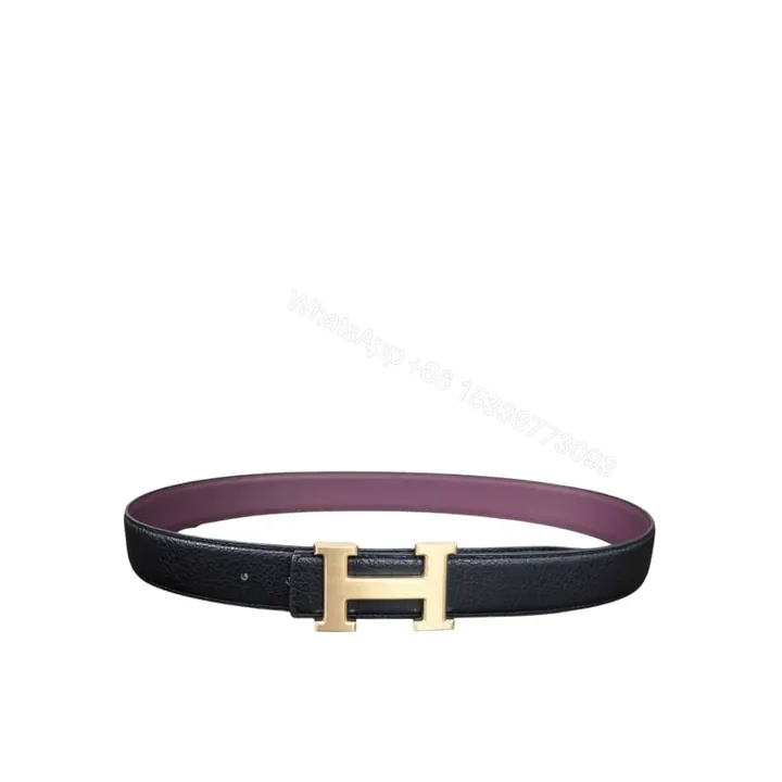 View 1 of HERMÈS H REVERSIBLE BELT BLACK AND GOLD 25MM