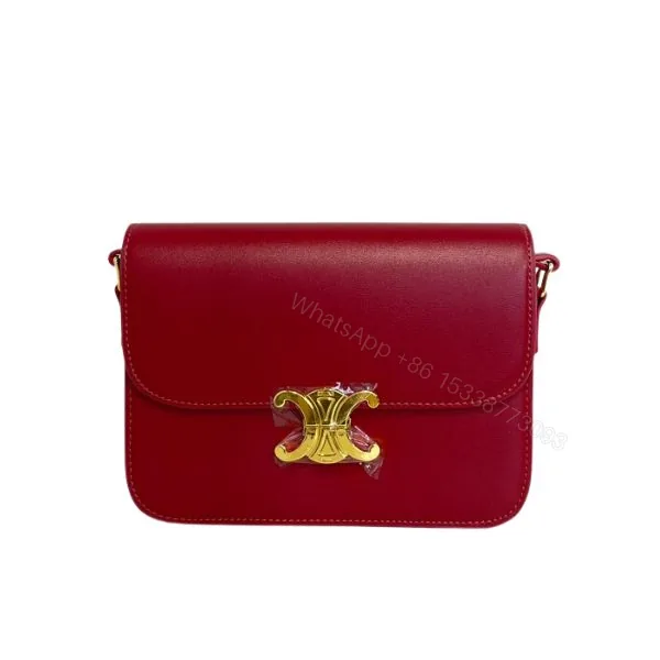 View 1 of CELINE TEEN TRIOMPHE BAG IN SHINY CALFSKIN RED 18 CM