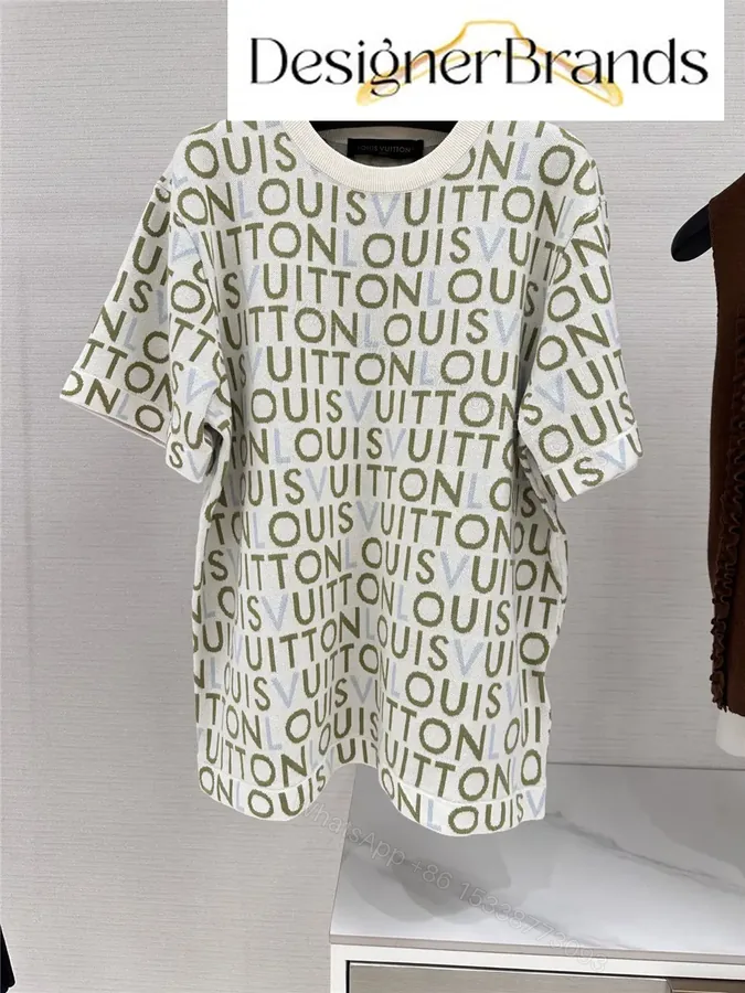 View 1 of Louis Vuitton White Jacquard Knit Short-Sleeve Crewneck Top