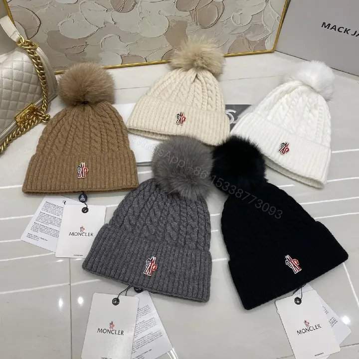 View 1 of Cozy Knit Beanie - Faux Fur Pom - Luxury Warmth - Beanie