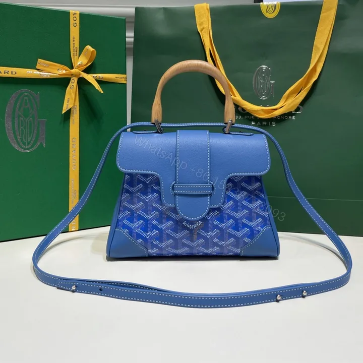 View 1 of 高仿Goyard*SAIGONG櫸木手柄單肩包藍色免檢版