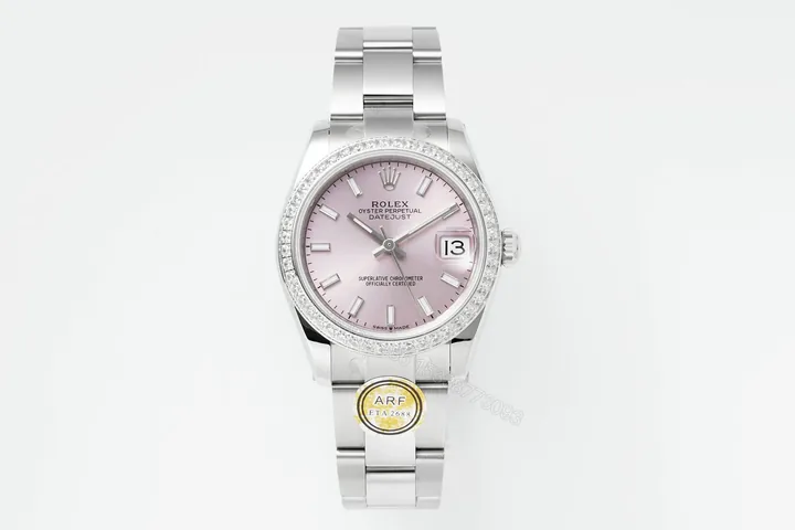 View 1 of Stunning Rolex Datejust 31 Pink Diamond replica 31MM Oyster Bracelet Edition RG-DATEJUST31-PINK-DIAMOND-OYSTER-31