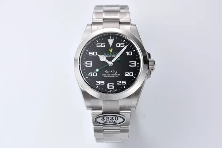 View 1 of Fake Rolex Air King Black Dial Best Oyster Bracelet 40MM ROLEX-AIRKING-BLK40