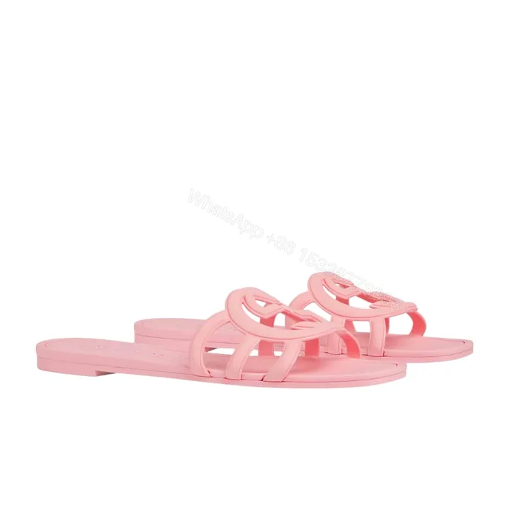 View 1 of GUCCI WOMEN’S INTERLOCKING G SLIDE SANDAL PINK 780307 J8700 5815