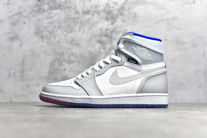 View 1 of Air Jordan 1 Retro High Zoom White Racer Blue Reps