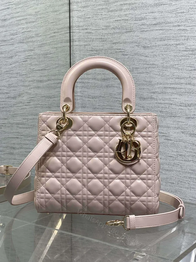 View 1 of Dior Lady Pink with Gold Hardware – Medium