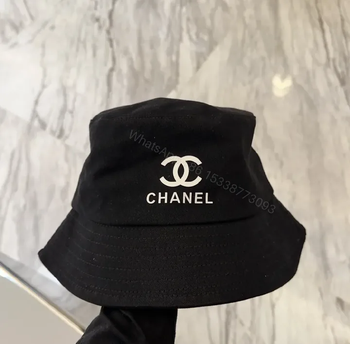 View 1 of Black Canvas Bucket Hat with Signature Logo Edge