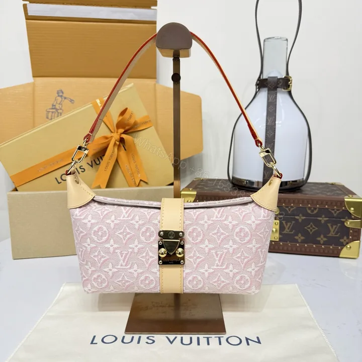 View 1 of Louis Vuitton Pochette Pink Monogram Emblème