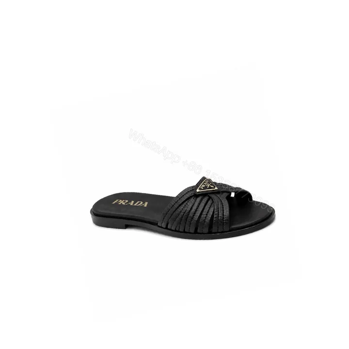 View 1 of Prada Crochet Slides Black