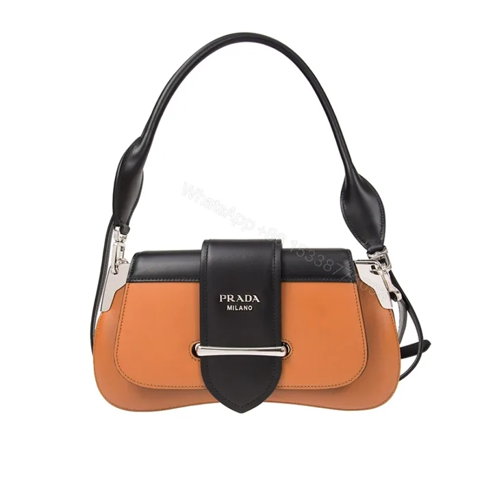 View 1 of Prada City Sidonie Shoulder Bag Brown And Black 28Cm 1BD168 2AIX F0R6P