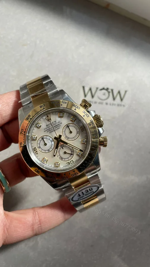View 1 of Clean Factory 1:1 Rolex Daytona 116503 Two Tone Yellow Gold Real MOP Diamond Dial SA4130