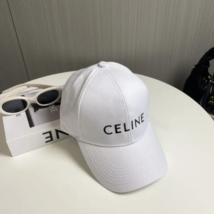 View 1 of Minimalist White CELINE Cap: Luxury Baseball Hat with Subtle Branding