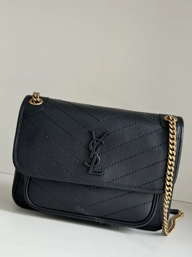 View 1 of Quilted Leather Crossbody Bag, Classic Black, Minimalist Luxe