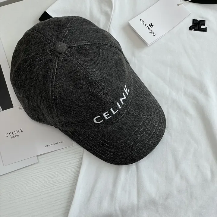 View 1 of Charcoal Heathered Cap â€“ Minimalist Celine-Inspired, Premium Logo Detail