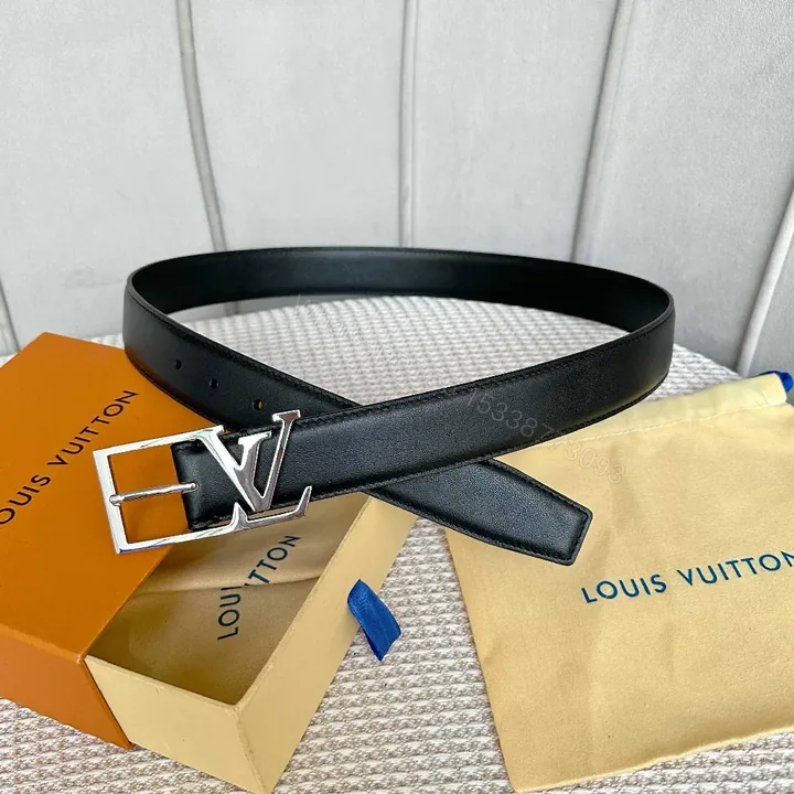 View 1 of Black Leather Belt with Silver Buckle - Luxury Everyday Accessory