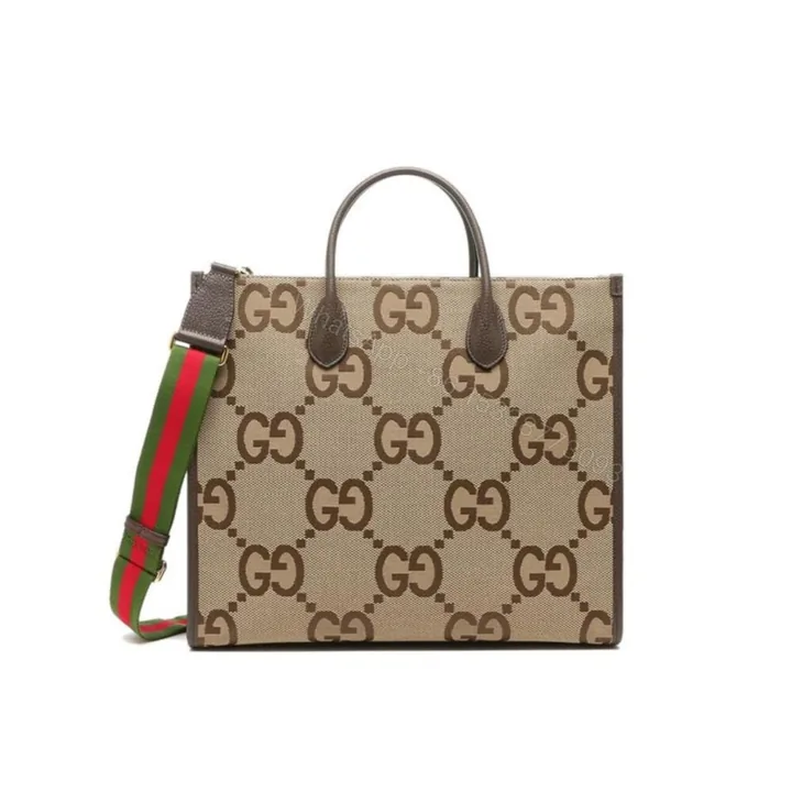 View 1 of Gucci Tote Bag With Jumbo Camel And Ebony Jumbo GG Canvas 37cm ‎678839 UKMDG 2570